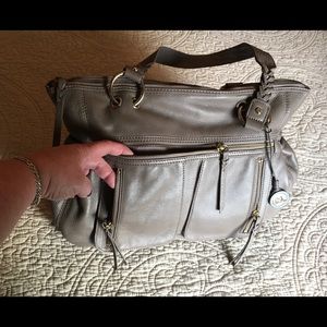 SAK Taupe Leather Shoulder Bag